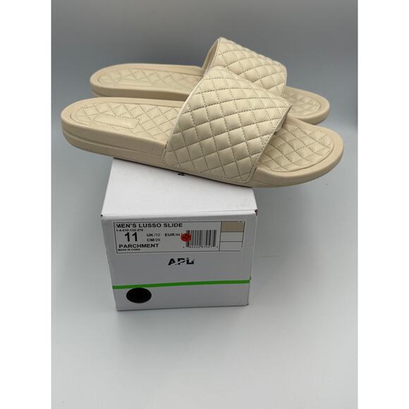 $195 APL Lusso Slides Leather Upper in Parchment Size 11M main image 4